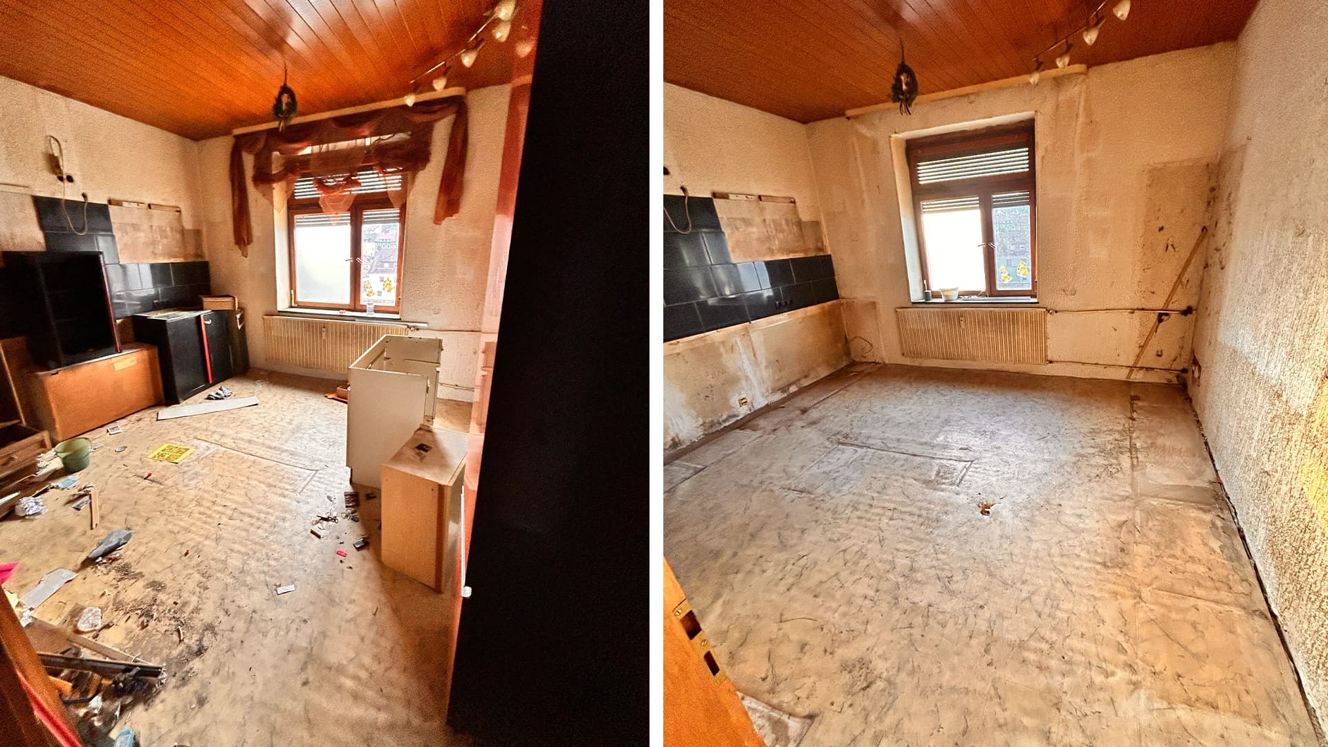 Lakin Entrümpelung Vorher-Nachher Familienhaus Heusweiler